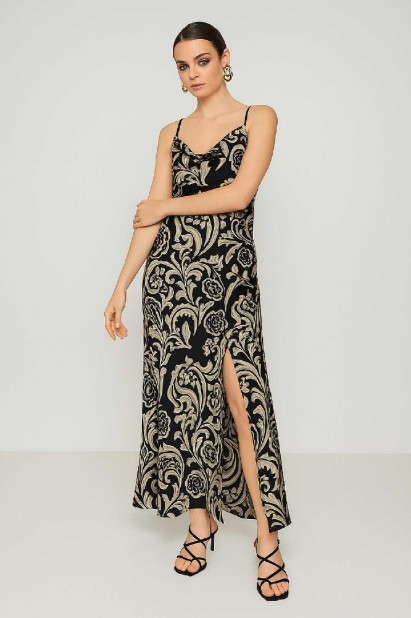 Picture of Maxi dress with slit and thin straps