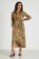 Picture of Satin Printed Wrap Dress with Waist Tie
