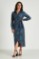 Picture of Satin Printed Wrap Dress with Waist Tie