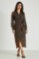 Picture of Satin Printed Wrap Dress with Waist Tie