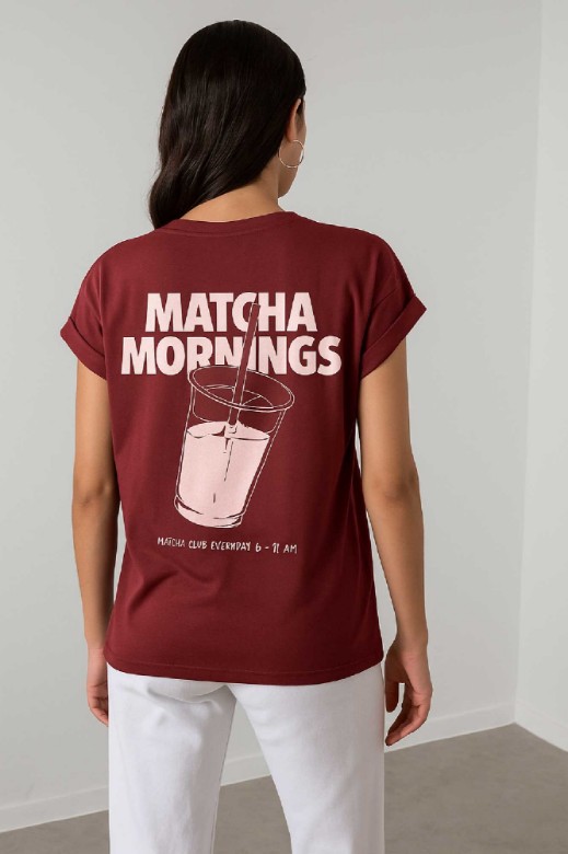 Picture of "MATCHA MORNINGS" cotton T-shirt