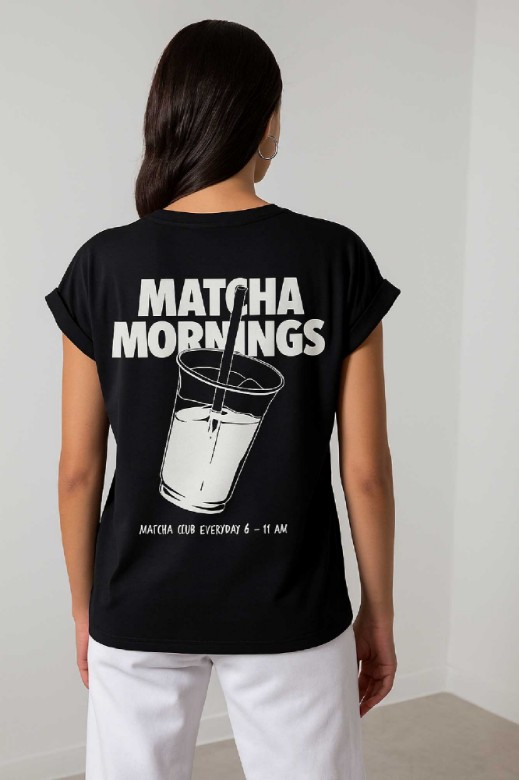 Picture of "MATCHA MORNINGS" cotton T-shirt