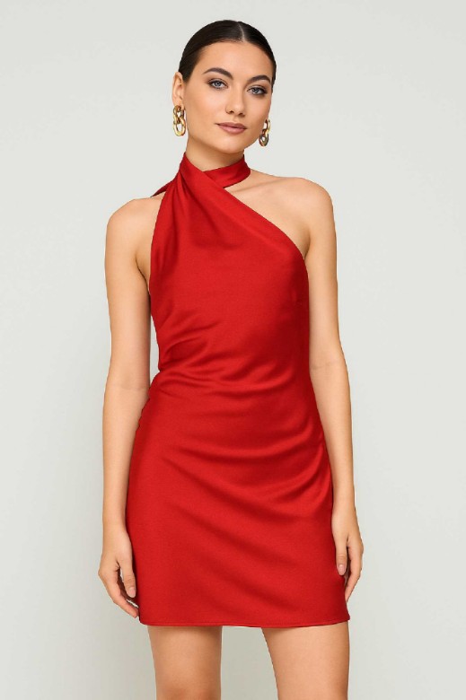 Picture of Premium satin mini dress with scarf