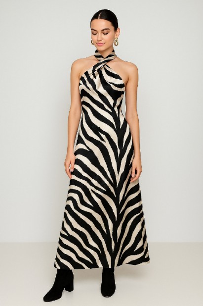 Picture of Printed maxi halter dress