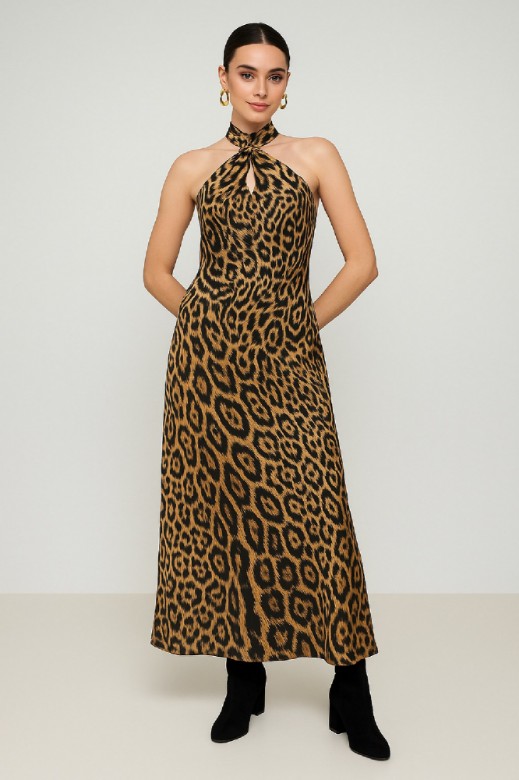 Picture of Printed maxi halter dress