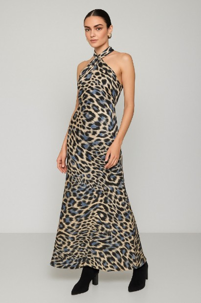 Picture of Printed maxi halter dress