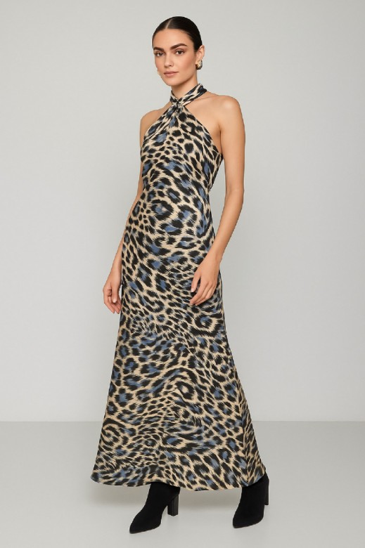 Picture of Printed maxi halter dress