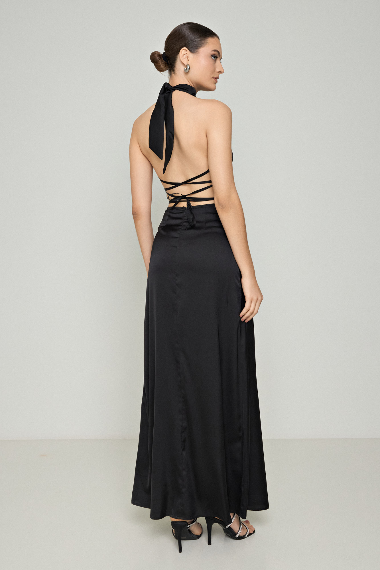 Εικόνα της Φόρεμα premium satin μάξι cut out
