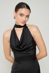 Εικόνα της Φόρεμα premium satin μάξι cut out