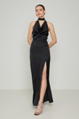 Εικόνα της Φόρεμα premium satin μάξι cut out