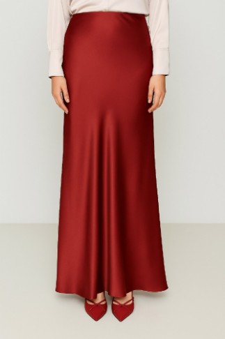 Εικόνα της Φούστα premium satin μάξι με ελαφριά γυαλάδα