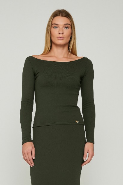 Εικόνα της Μπλουζάκι πλεκτό essentials off-shoulder