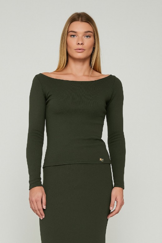 Εικόνα της Μπλουζάκι πλεκτό essentials off-shoulder