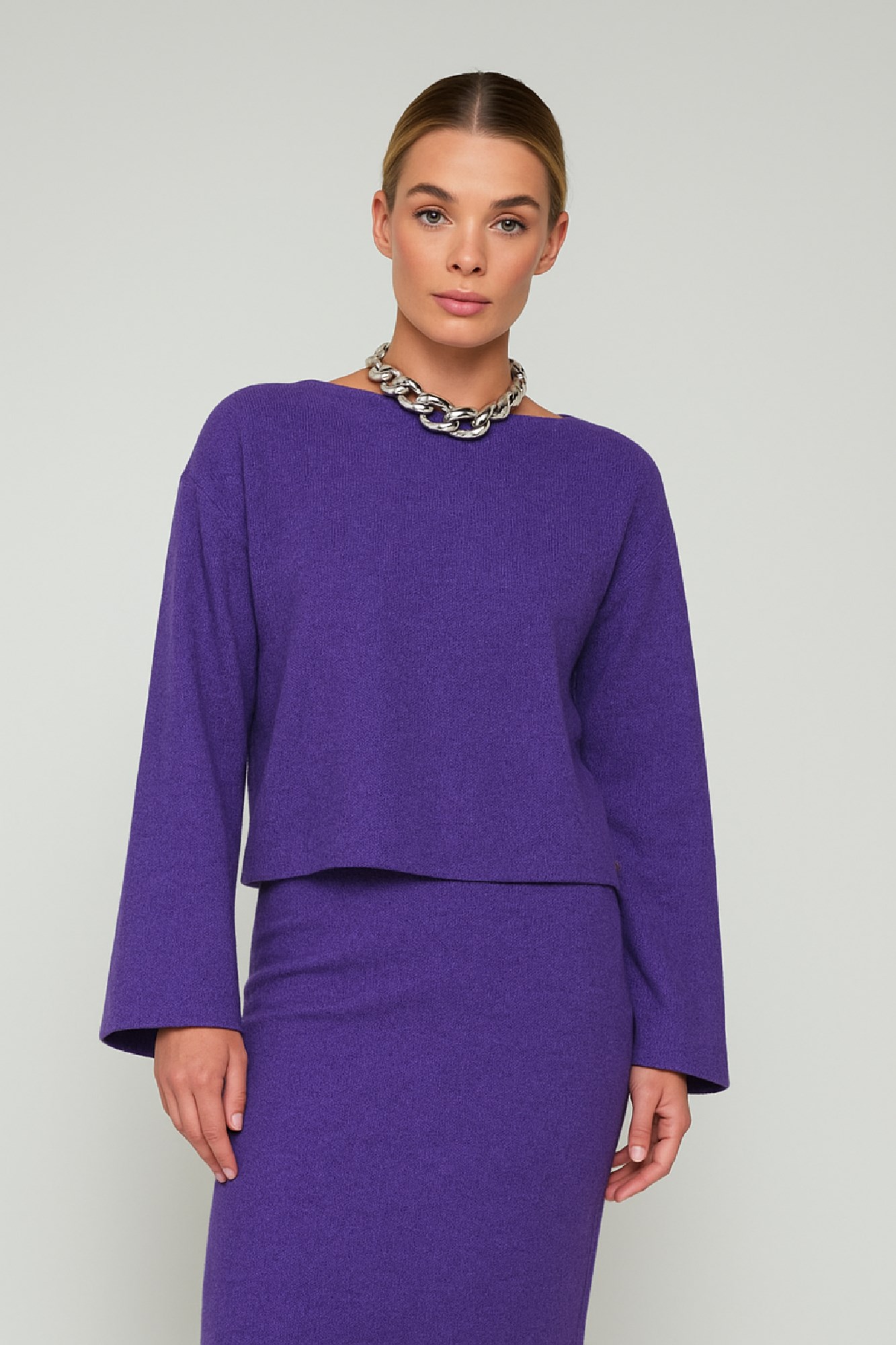 Picture of Essentians long-sleeved knitted blouse