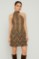 Picture of Printed satin asymmetric mini dress with scarf