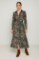 Picture of Printed satin maxi dress with belt