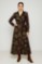 Picture of Printed satin maxi dress with belt