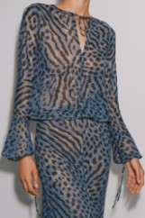 Picture of Silky touch translucent blouse with bell sleeves