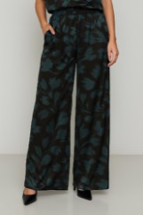 Picture of High-waisted, wide-leg printed satin pants