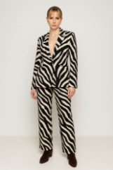 Picture of Zebra print elastic office trousers
