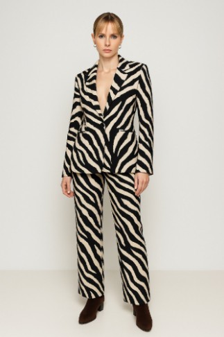 Εικόνα της Παντελόνι office ελαστικό zebra print