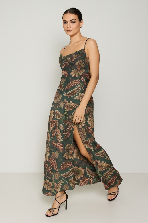 Picture of Maxi dress with slit and thin straps