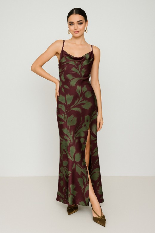 Picture of Maxi dress with slit and thin straps