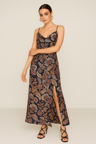 Picture of Maxi dress with slit and thin straps