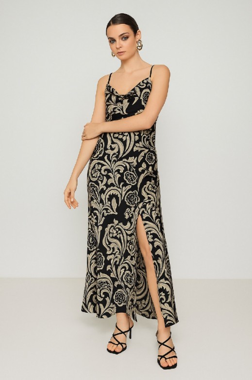 Picture of Maxi dress with slit and thin straps