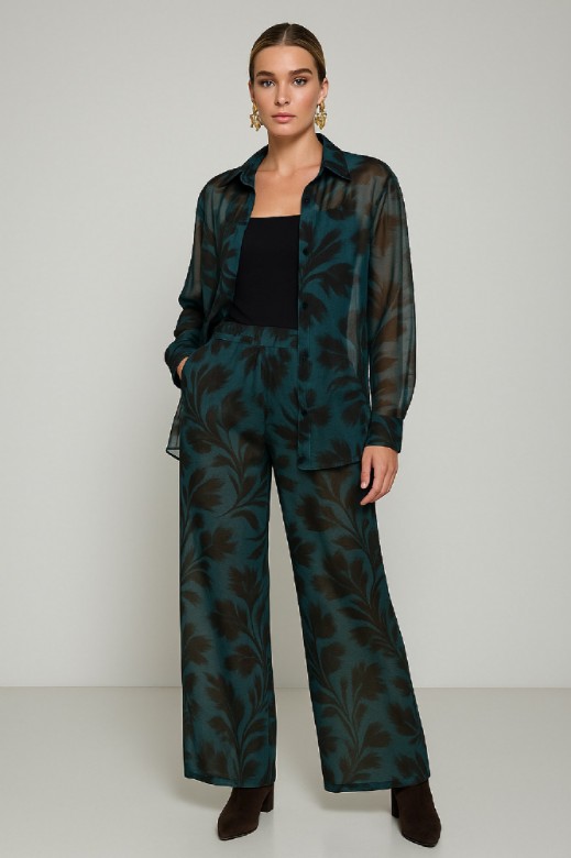 Picture of Silky touch loose shirt with semi-transparency