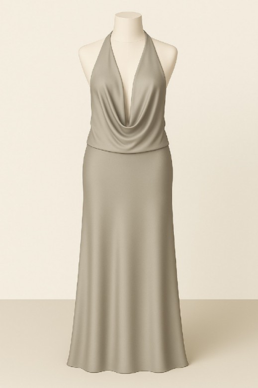 Picture of Premium satin blouse with deep neckline
