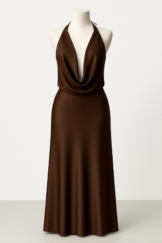 Picture of Premium satin blouse with deep neckline