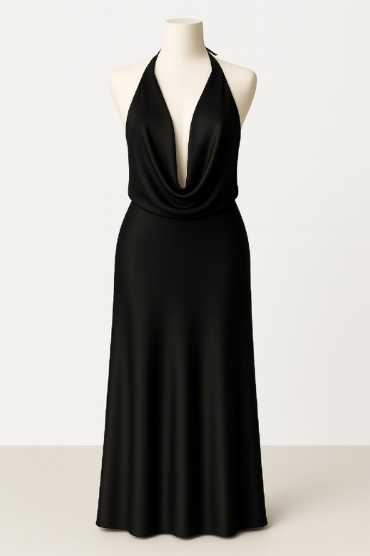 Picture of Premium satin blouse with deep neckline