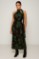 Picture of Printed satin maxi dress with tie at the neck
