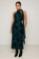Picture of Printed satin maxi dress with tie at the neck