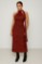 Picture of Printed satin maxi dress with tie at the neck