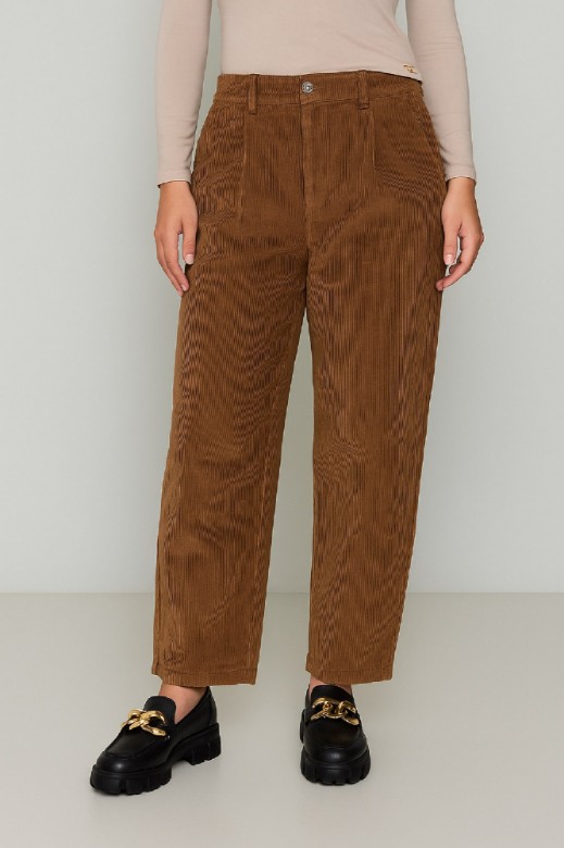 Picture of High-Waisted Corduroy Straight Fit Pants