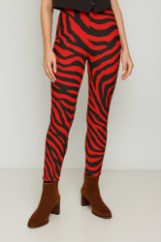 Picture of Zebra print fabric slim trousers