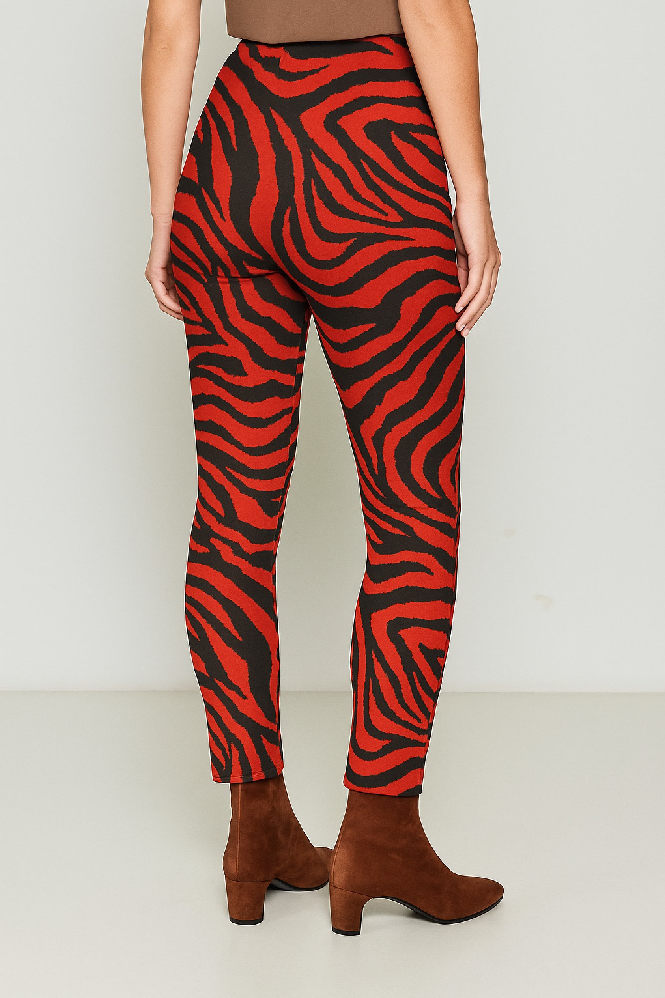 Picture of Zebra print fabric slim trousers