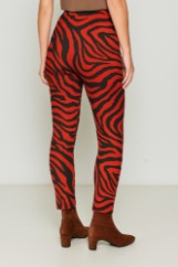 Picture of Zebra print fabric slim trousers