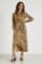 Picture of Satin Printed Wrap Dress with Waist Tie