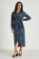Picture of Satin Printed Wrap Dress with Waist Tie
