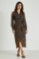 Picture of Satin Printed Wrap Dress with Waist Tie