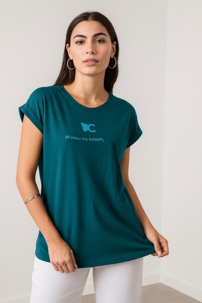 Εικόνα της T-shirt βαμβακερό CENTO butterfly