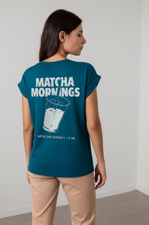 Picture of "MATCHA MORNINGS" cotton T-shirt