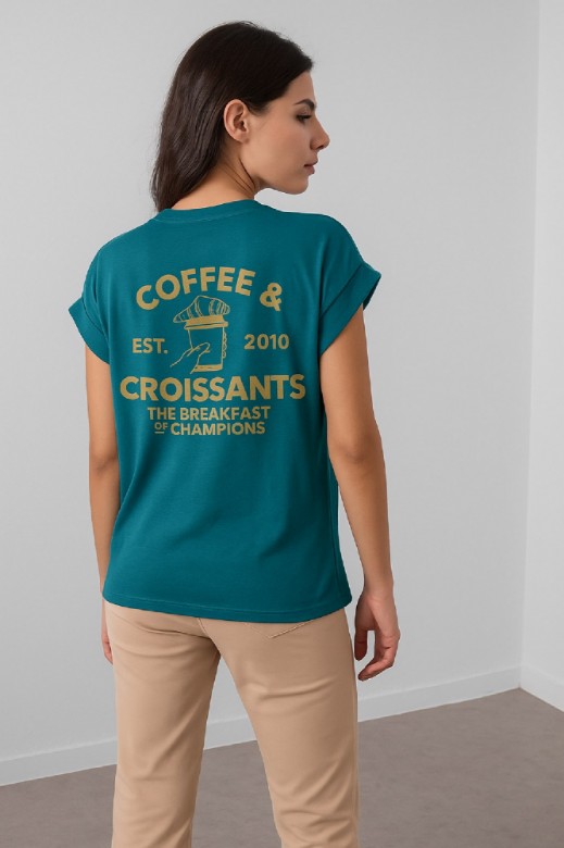 Picture of "COFFEE & CROISSANTS" cotton T-shirt
