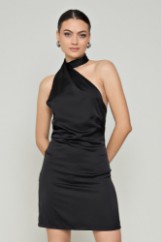 Picture of Premium satin mini dress with scarf
