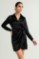Picture of Premium satin mini wrap dress with tie
