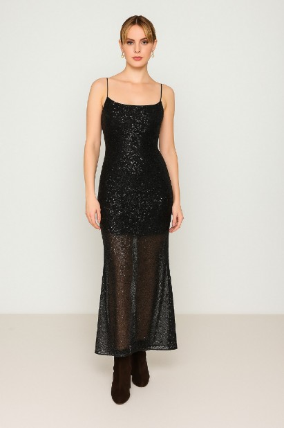 Picture of Maxi dress with sequins and thin straps