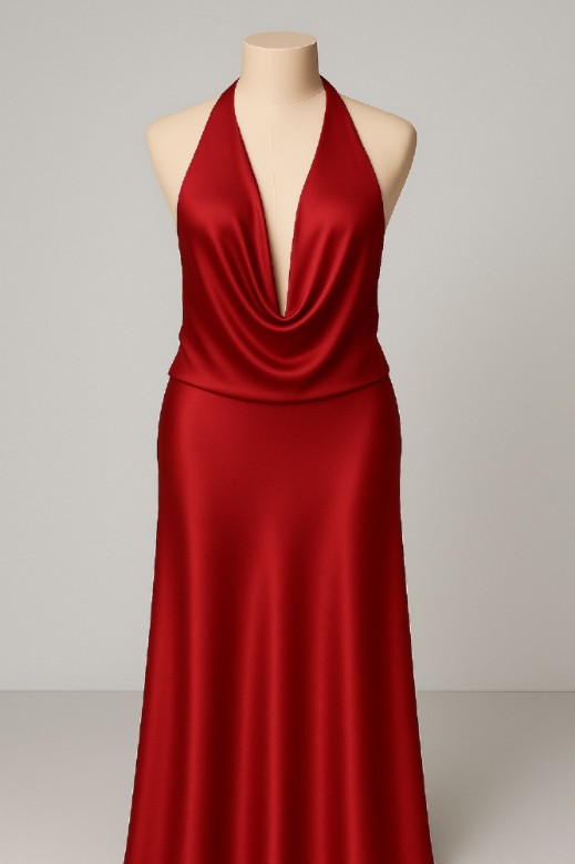 Picture of Premium satin blouse with deep neckline
